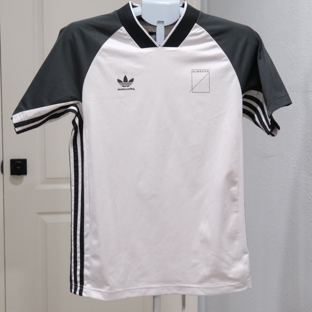 Adidas Skateboarding Jersey Mens XS Grey Black Logo Numbers 12:45 'CLIMALITE